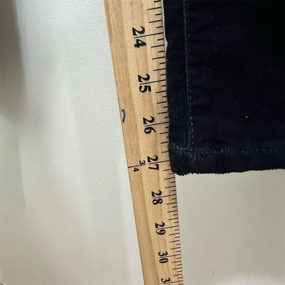 Talbots Women's Petites Black High‎ Waist Corduroy Pants Sz 14P Grunge Retro